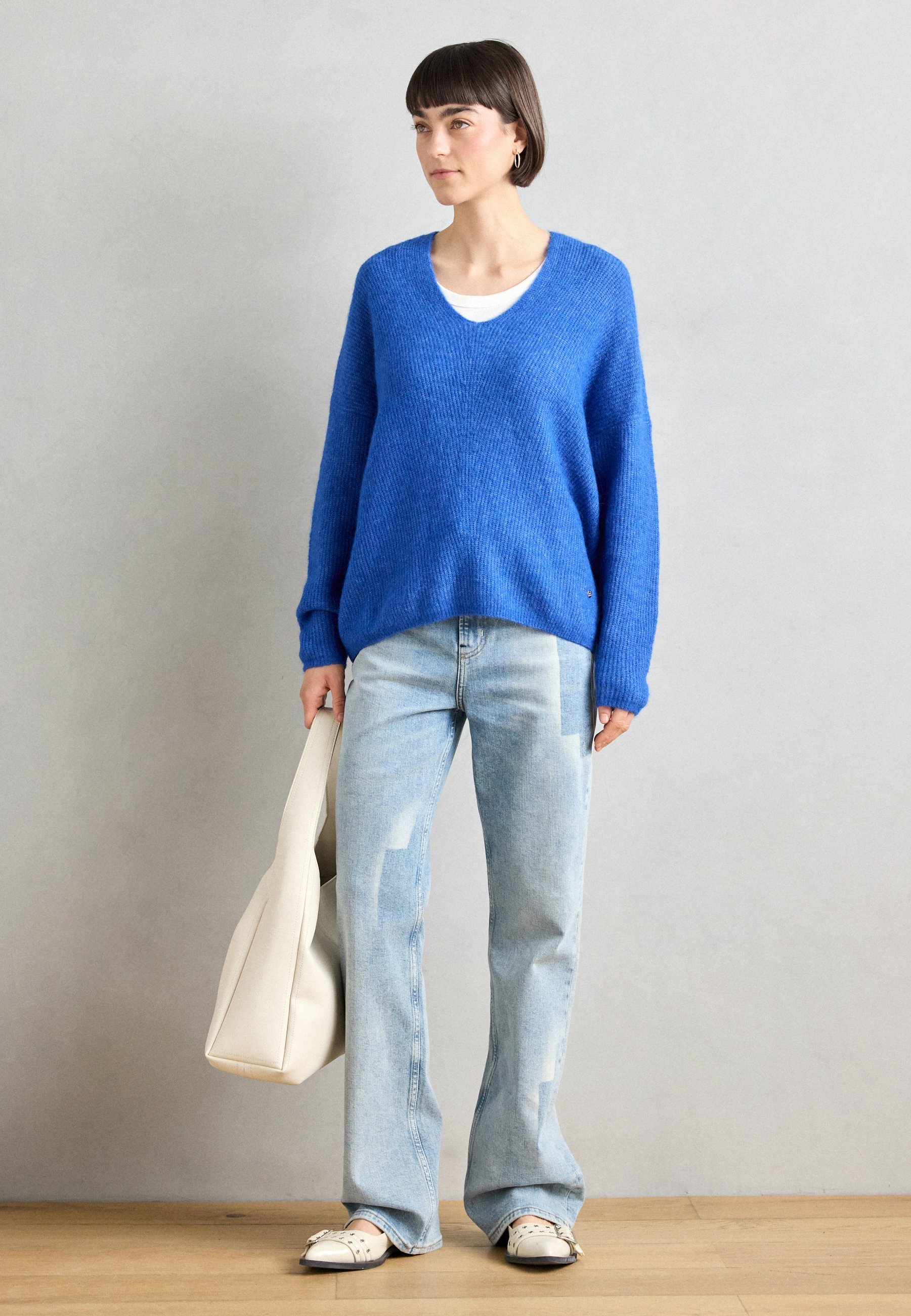 Mos Mosh THORA V-NECK - Pullover - blauer Lolita