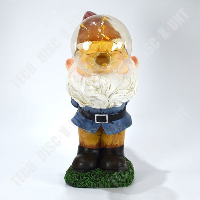 Garden decoration - TD® - Gnome statue - Solar lamp - Synthetic resin - 11x22.5x27 cm