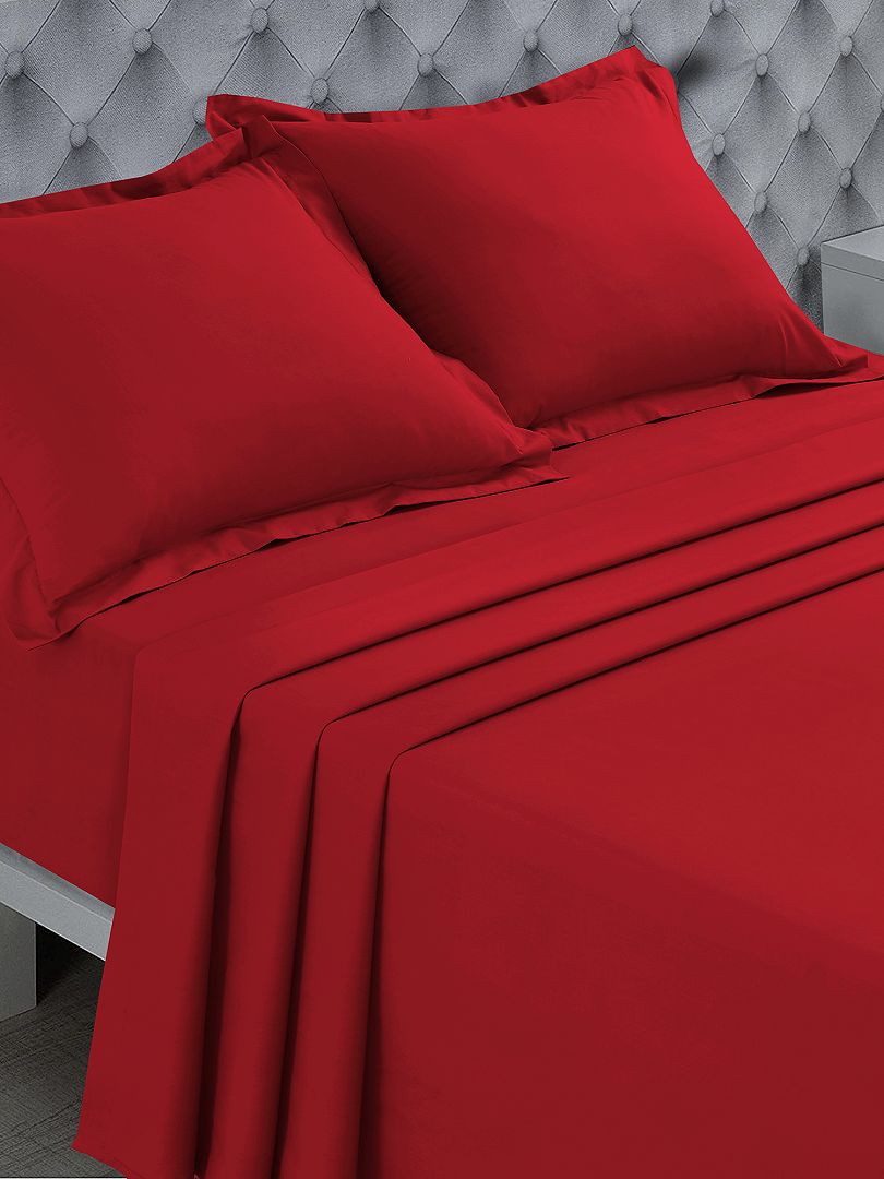 Effen plat laken - rood