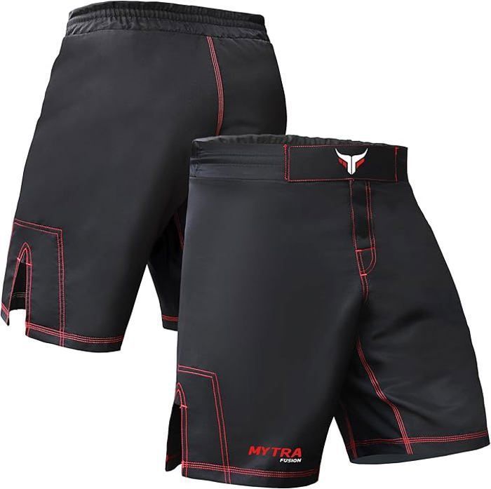 MMA-Shorts – Mytra Fusion – Thunder Storm – Schwarz – Hybrid-Polyester – Höchster Tragekomfort