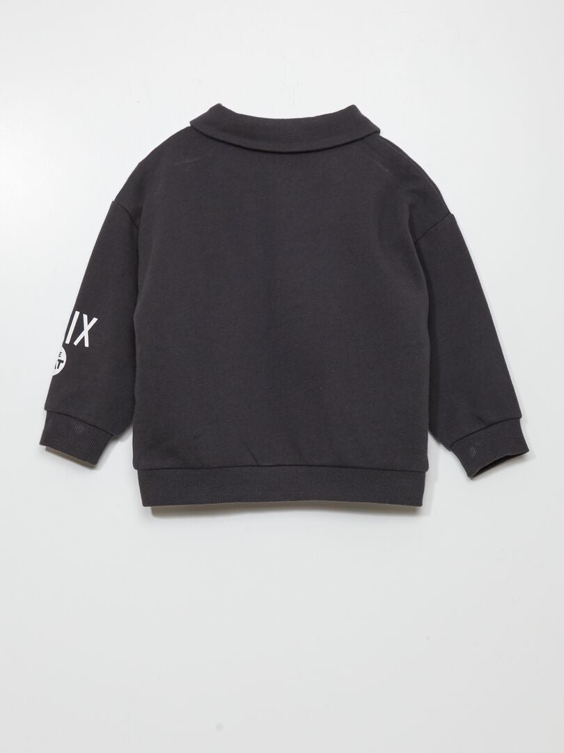 Bedrukte sweater - ZWART