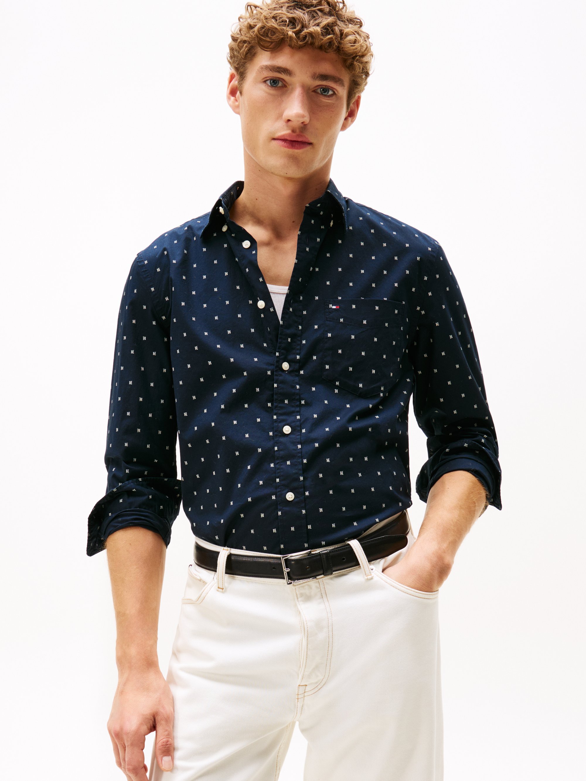 Tommy Hilfiger FLEX SMALL PRINT SHOREDIT - Ing - sivatagi égbolt