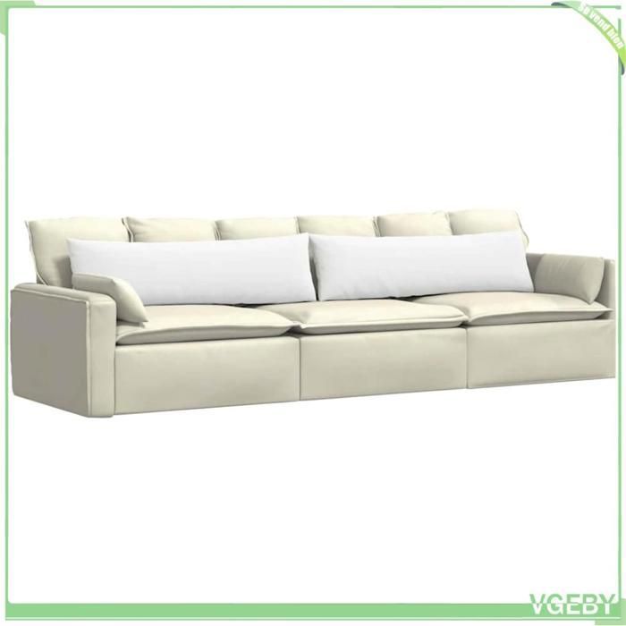 Cojines para sofá - ABI - 2 unidades - Blanco - 145 x 40 cm - Fundas extraíbles