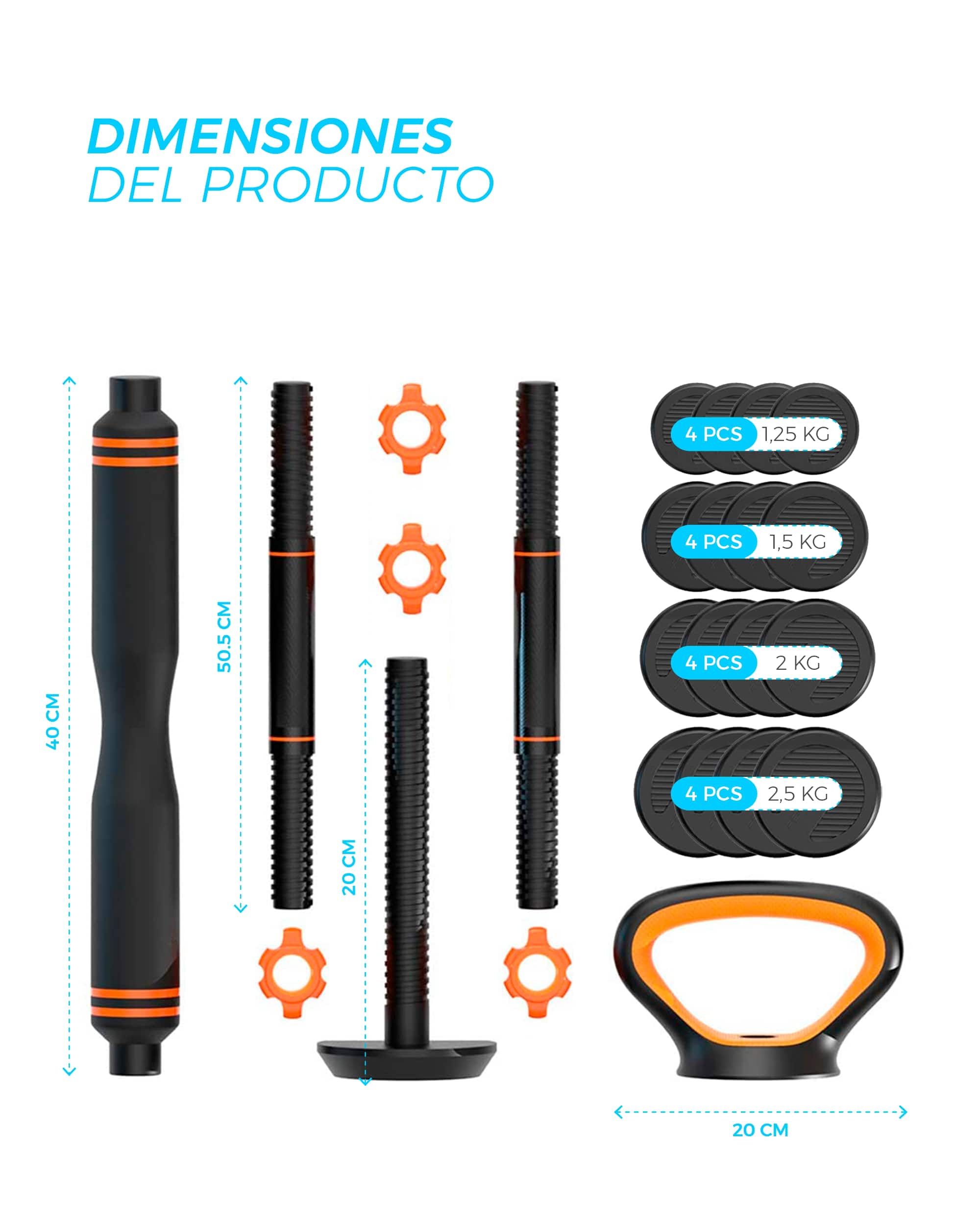 Xiaomi 30kg Hantel-, Langhantel- und Kettlebell-Set