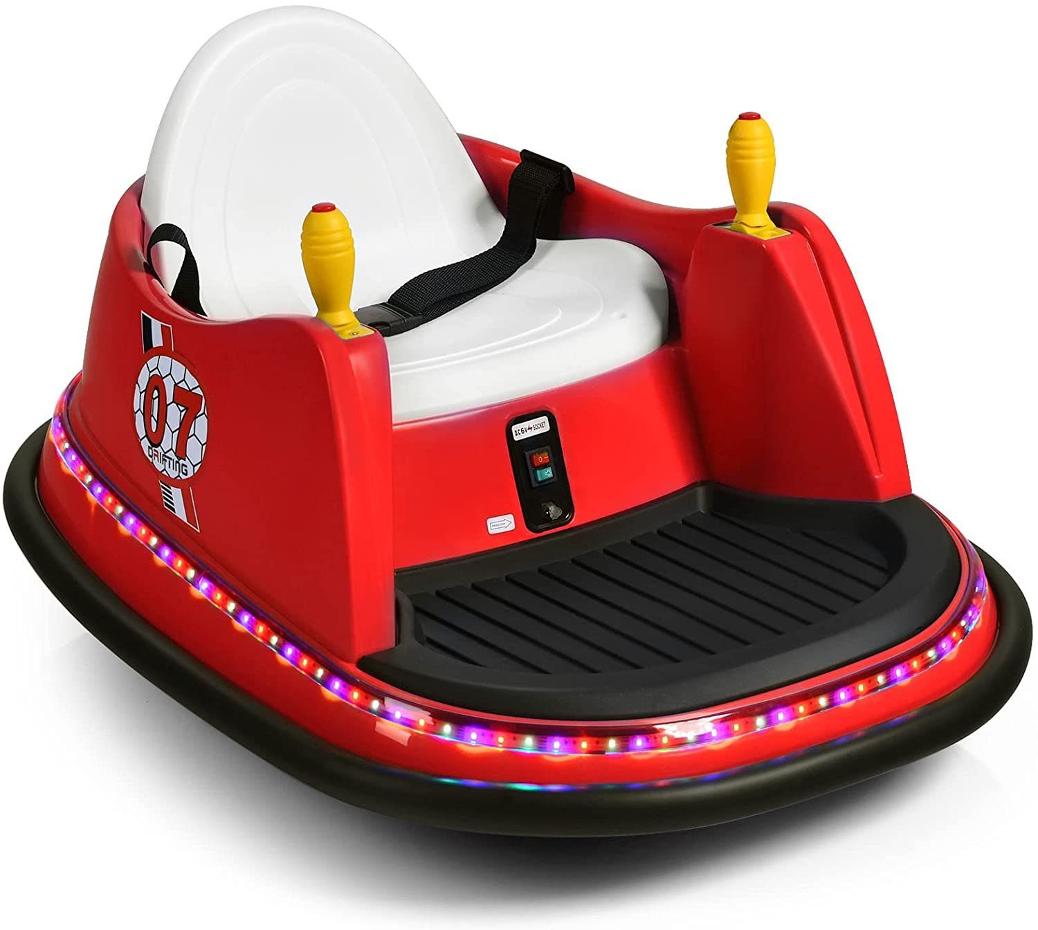 Carrinho elétrico infantil COSTWAY 6V, bate-bate, partida com uma chave.