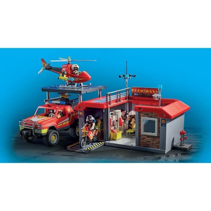 PLAYMOBIL - 71194 - Stadsactie - Pick-up truck en brandweerwagen - Brandweerwagen met lier en brandslang