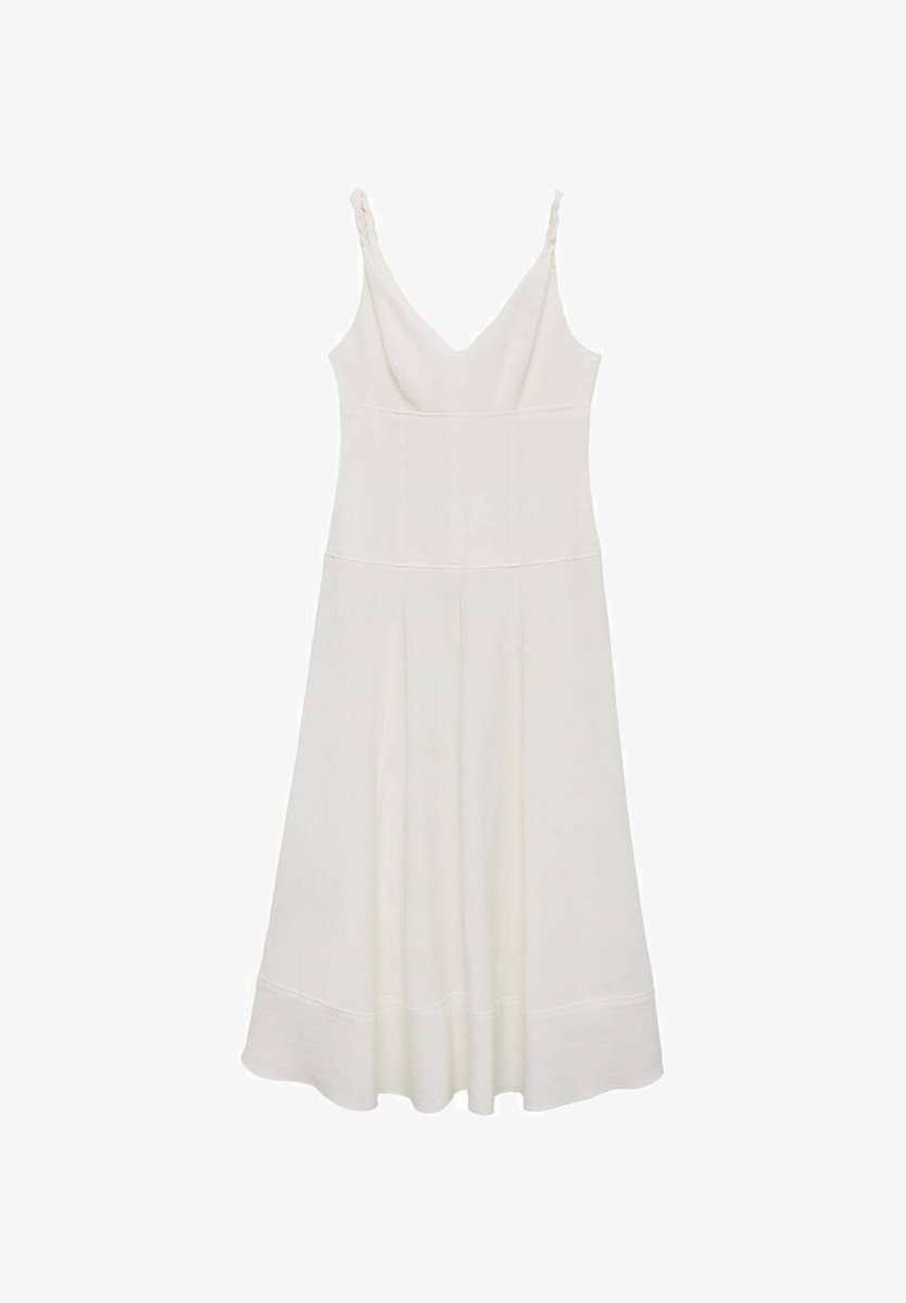 Mango V-hals maxi-jurk - wit