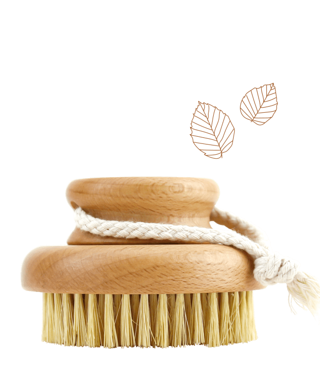 Brosse de drainage lymphatique en bois