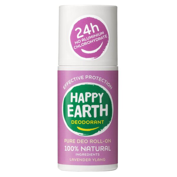 Deodorant cu rolă 100% natural cu lavandă și ylang Happy Earth<br>75ml