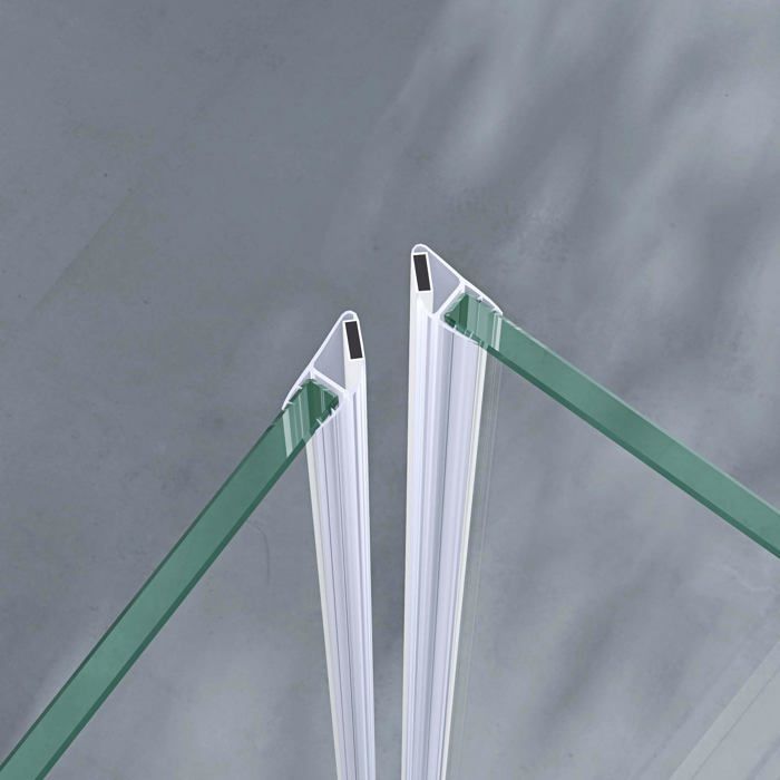Mampara de ducha esquinera transparente de 100x100 cm con puerta pivotante, Doporro Ravenna5 rectangular