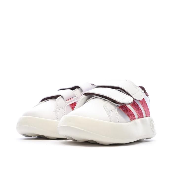 Baskets Blanches/Rouges Fille Adidas Grand Court Minnies