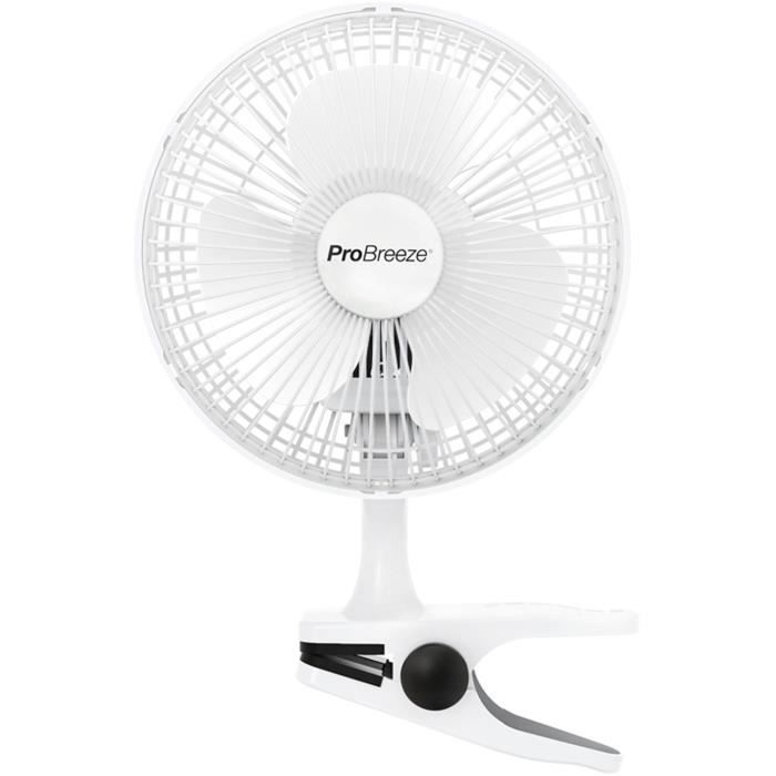 Ventilador portátil Pro Breeze Mini con clip - 2 velocidades, 15 cm - Pequeño, portátil, silencioso - para el hogar, la mesa y la oficina