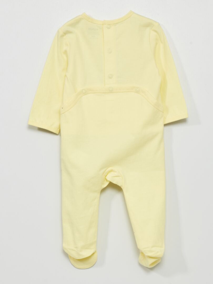 Macacão curto de malha com estampa - AMARELO