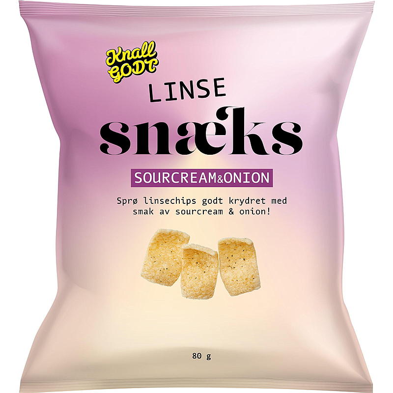 KnallGoodt Snacks de Lentejas 80 g Crema fresca y cebolla. Knallgoodt