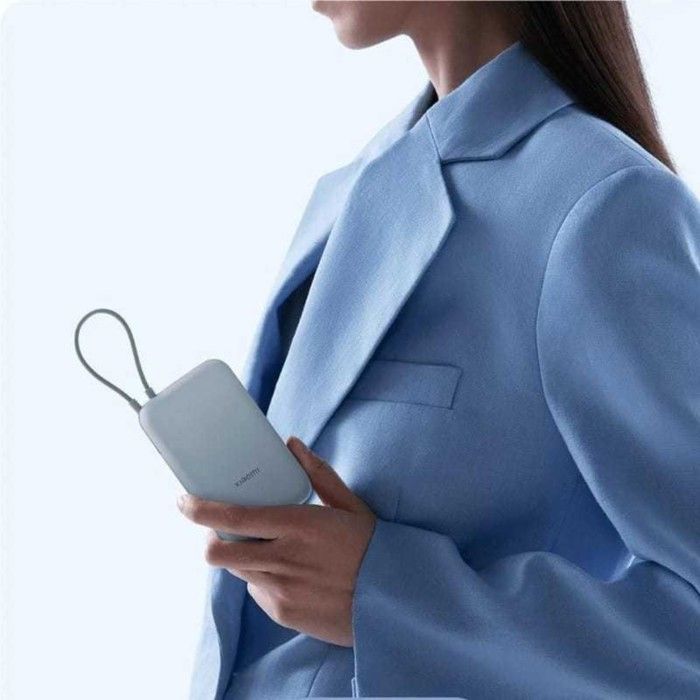Power Bank - XIAOMI - 10000mAh - Integrated Cable - Fast Charging - Pastel Blue