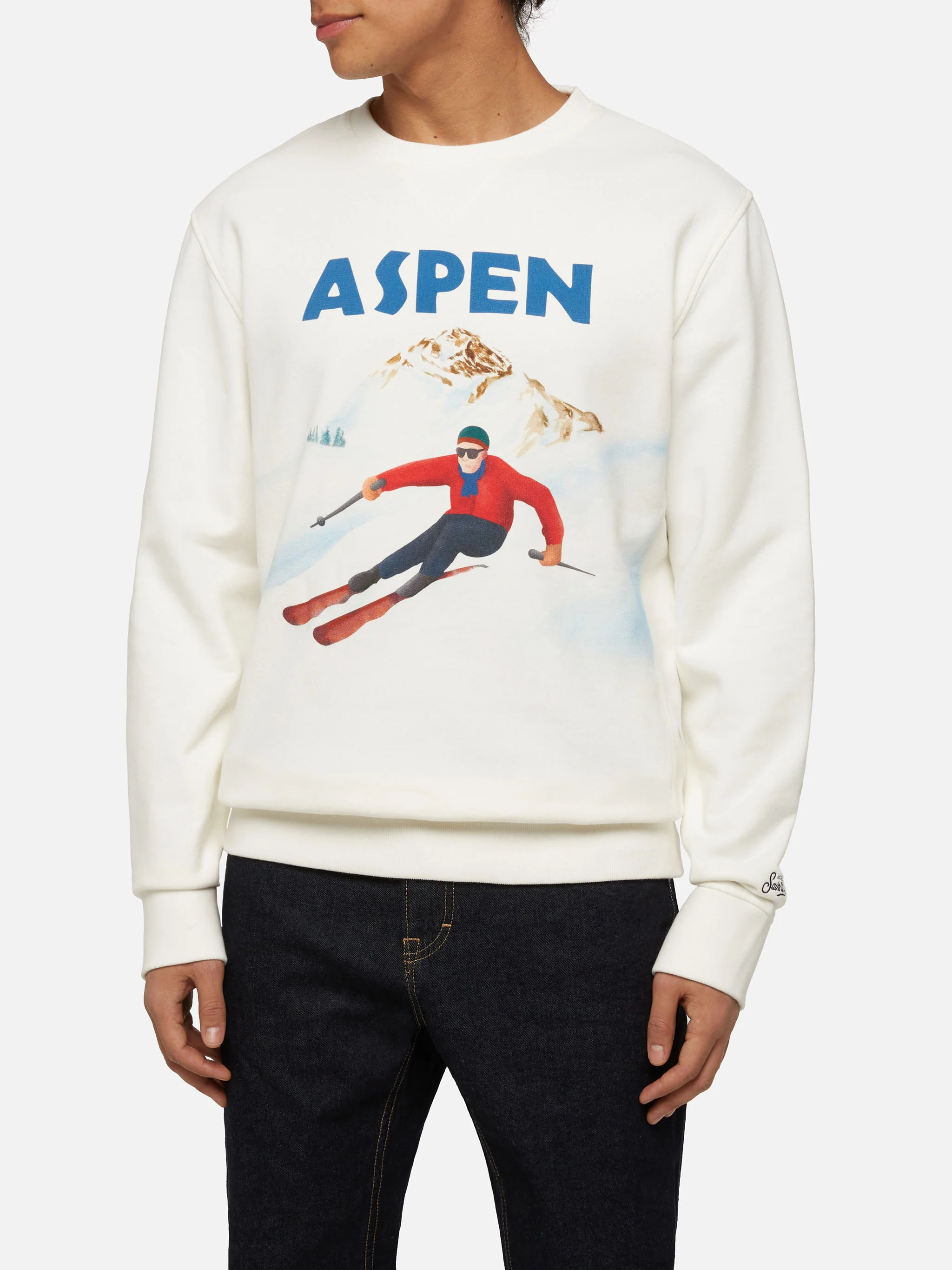 Soho katoenen fleece sweatshirt met print van een ansichtkaart met Aspen-motief.