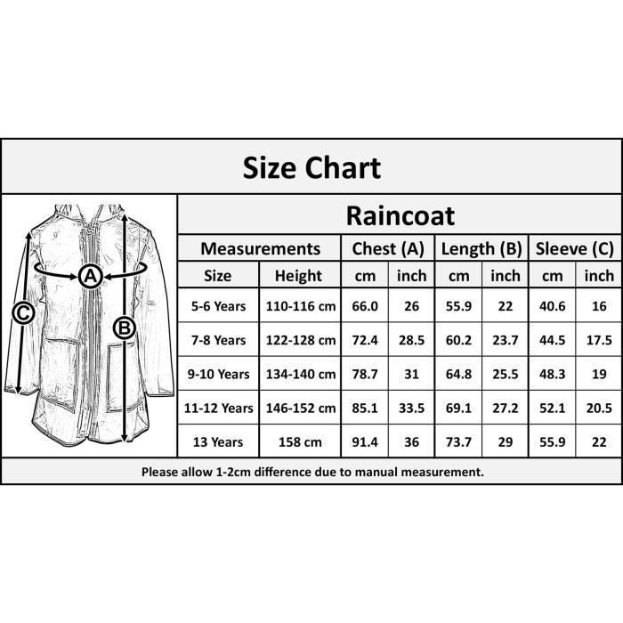Impermeable azul marino de EVA para niñas, transparente, edades de 5 a 13 años.