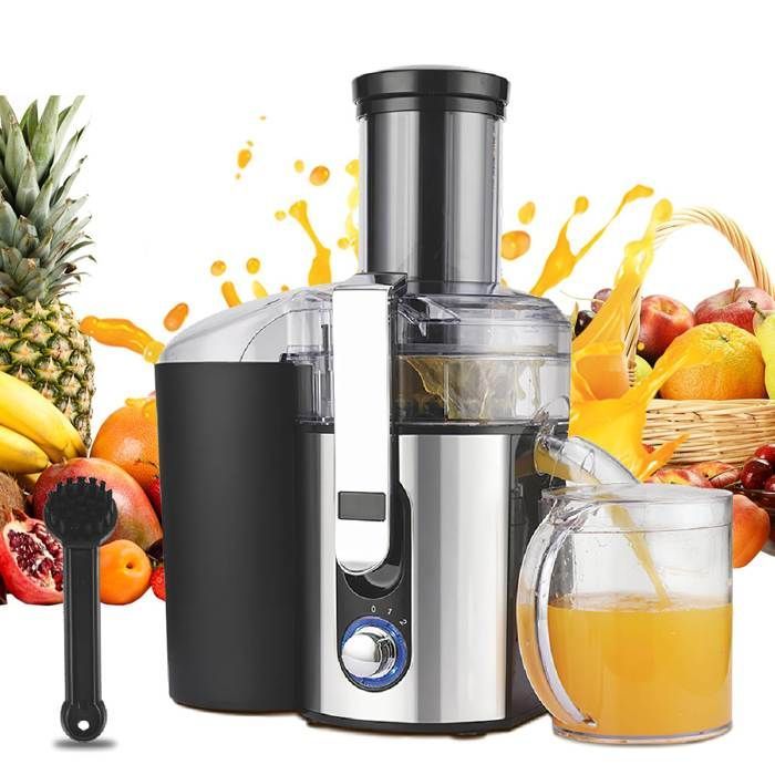 1000W Juicer, 2-Speed Fruit and Vegetable Centrifuge, 83mm Wide Feed Chute, 1L Juice Pitcher, Easy Cleaning