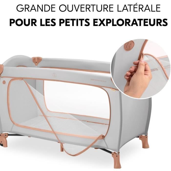 Lit de voyage - HAUCK - SLEEP N PLAY GO PLUS - 60 x 120 cm - Dès la naissance - Pliable - Roulettes - Dusty Cork