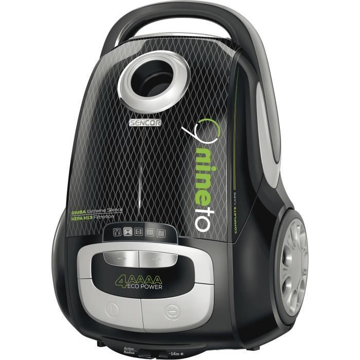 Bagged cylinder vacuum cleaner - SENCOR - SVC 9000BK - 800 W - 69 dB - 4 L - Black