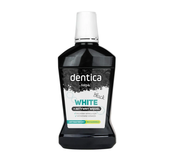 Dentica by Tołpa płyn do higieny jamy ustnej z węglem aktywnym Black White 500ml