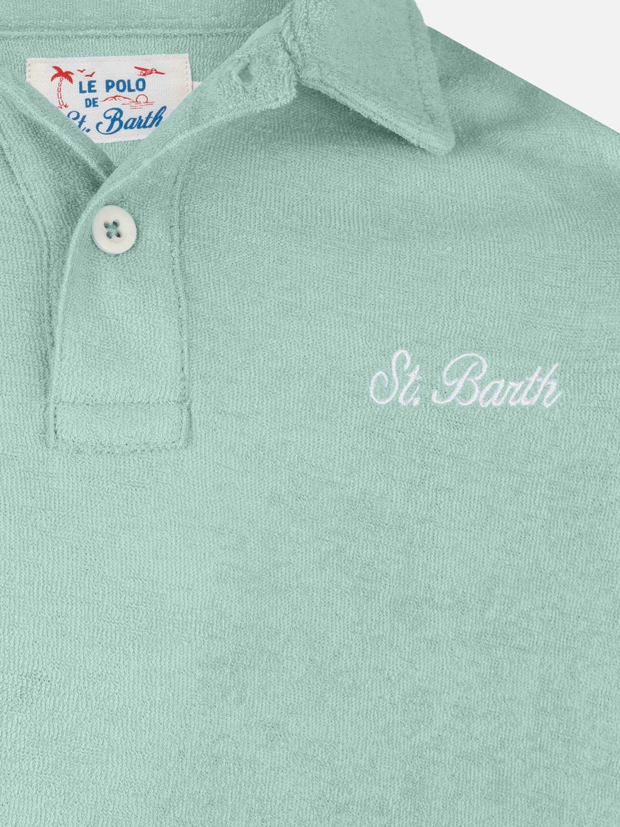 Jeremy Jr. poloshirt van saliegroene badstof.