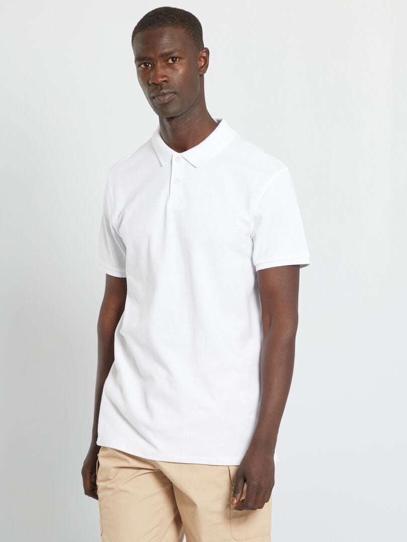 Polo shirt van katoenen piqué - wit