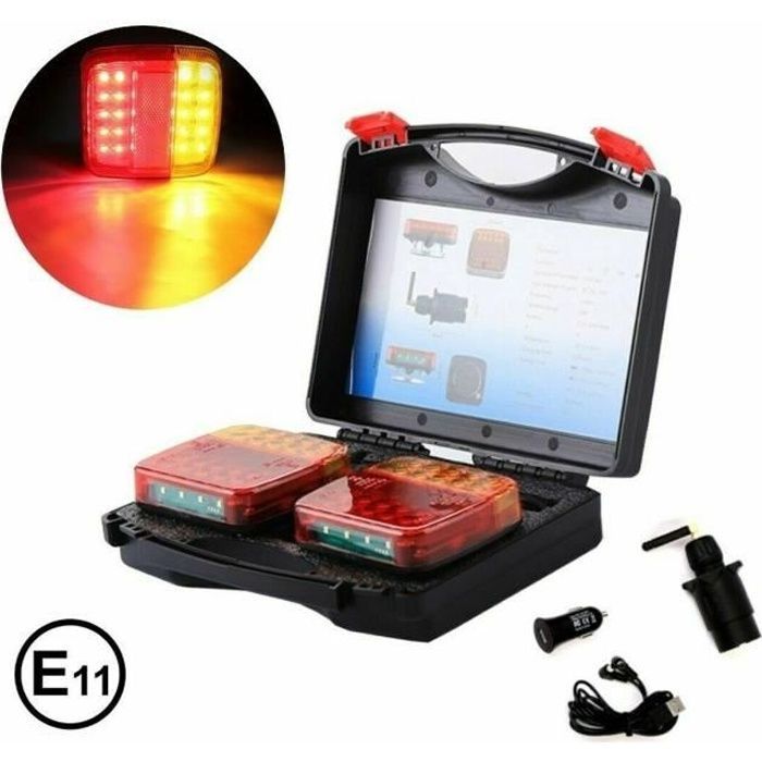 Par de luces traseras LED inalámbricas con base magnética, homologadas E11.