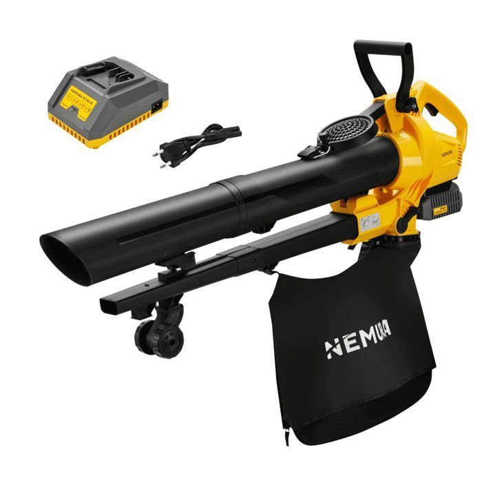 Soplador/aspirador triturador de hojas Nemura de 40 V + batería de 2 Ah + cargador rápido