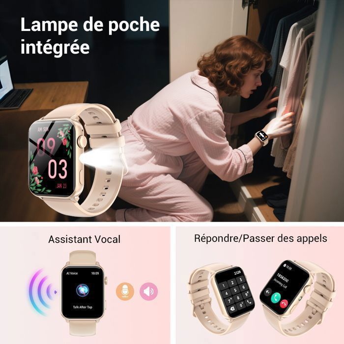 Relógio inteligente feminino FeipuQu com tela HD de 1,91
