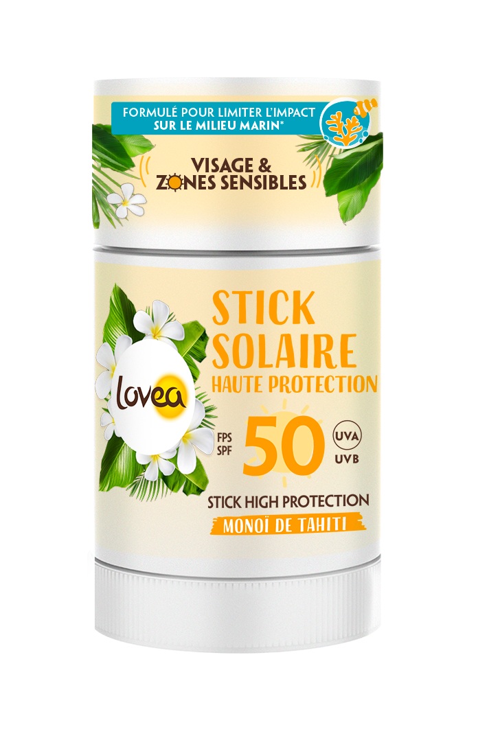 Veido apsaugos nuo saulės pieštukas su Monoi SPF 50 Veido apsauga