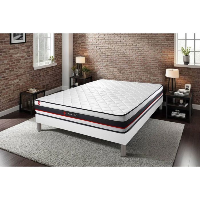 FORM 90x200 cm Bed Base and Mattress Set, White