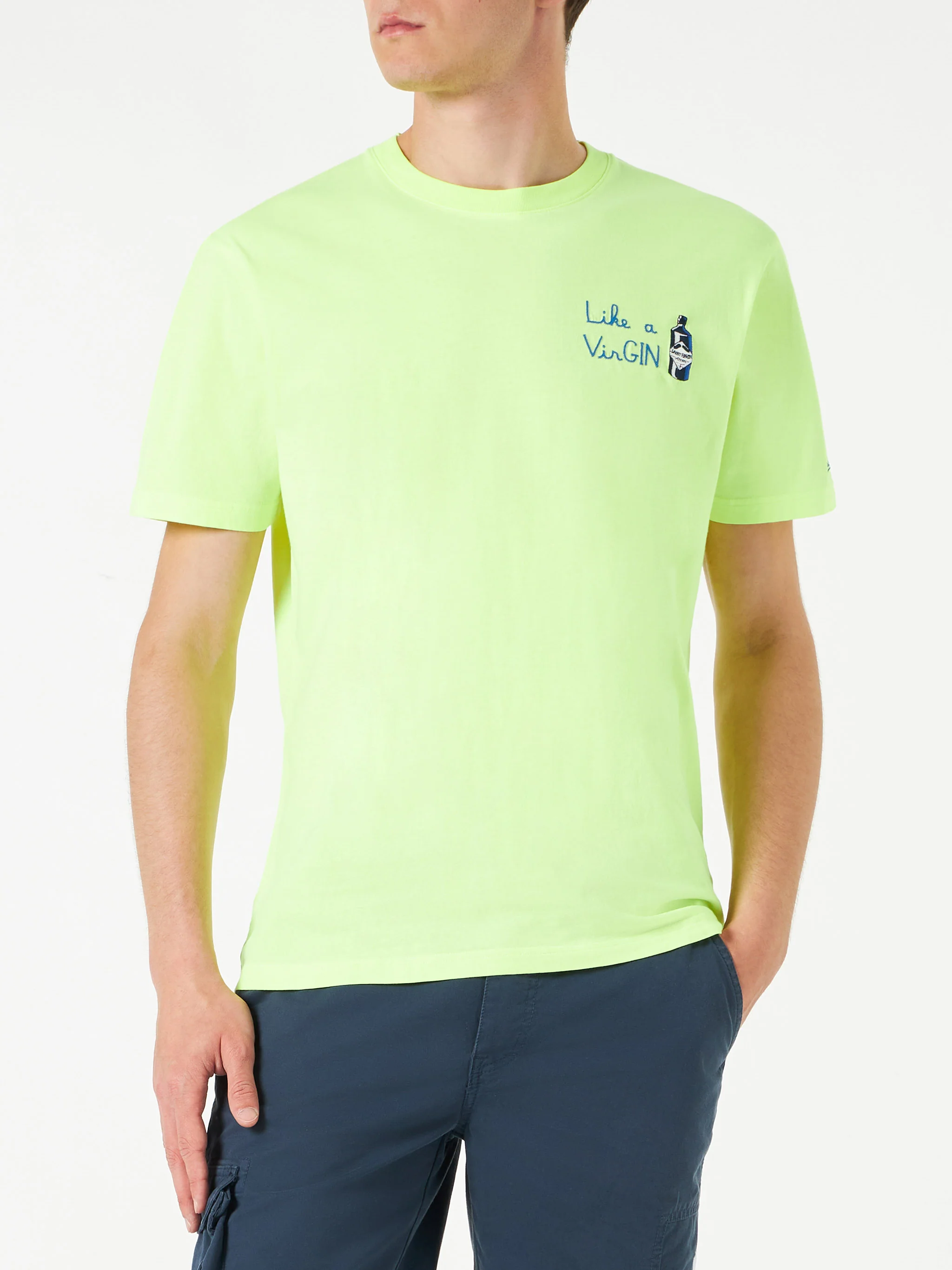 T-shirt en coton pour homme avec broderie « Like a VirGIN »