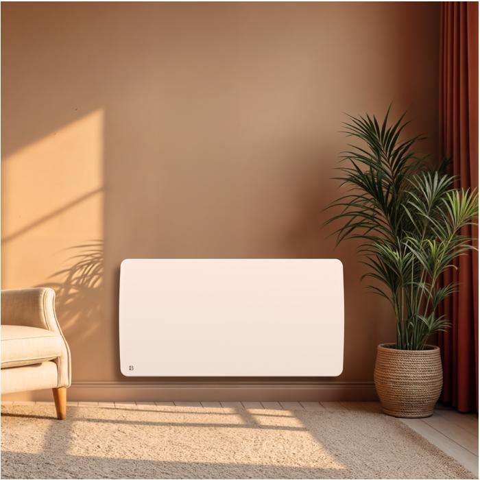 Fixed ceramic dry inertia electric radiator - BESTHERM - ARIA 2000W - horizontal white