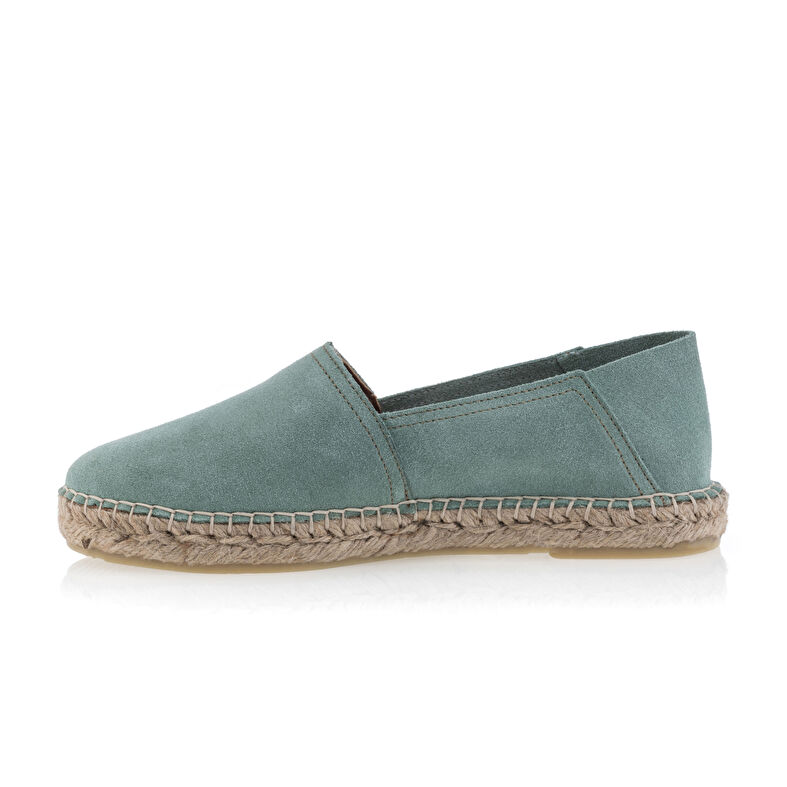 Dámske zelené espadrilky s lanovou podrážkou
