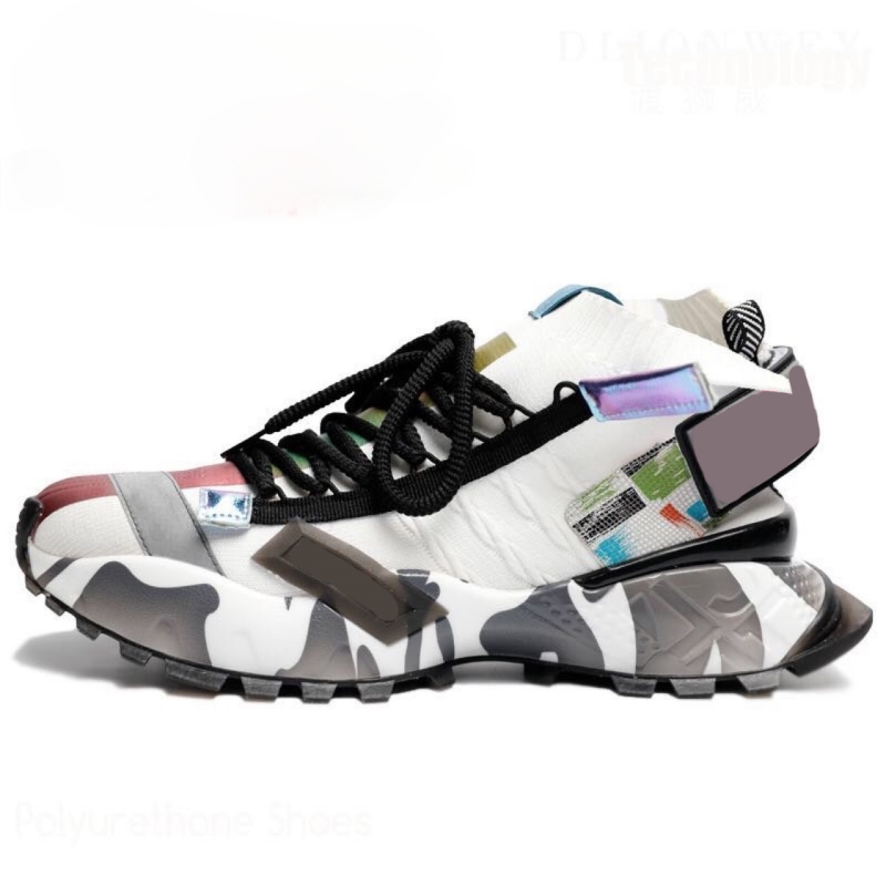 Scarpe da ginnastica originali di qualità per uomo e donna, con plateau, traspiranti e comode, stile chunky, modello calzino lavorato a maglia.