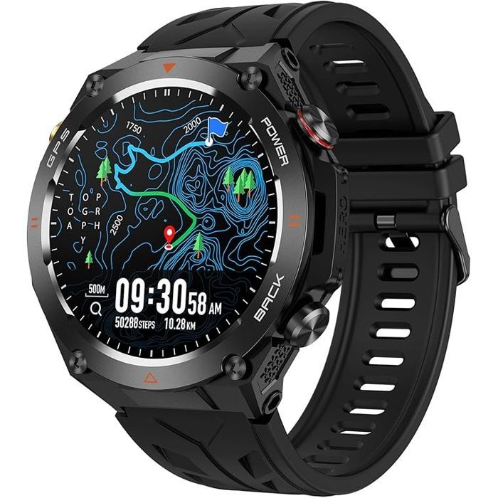 Montre connectée GPS pour course à pied, appels Bluetooth, moniteur d'activité physique, moniteur de fréquence cardiaque et