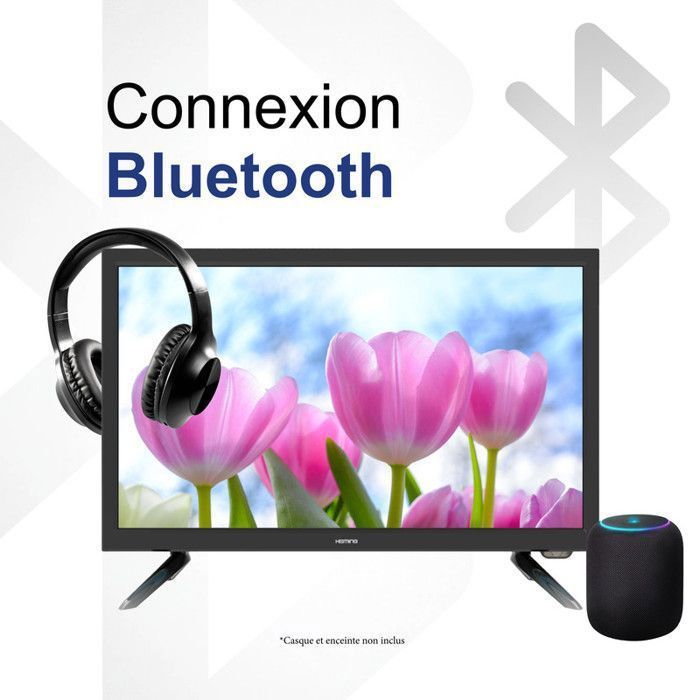 HEMING Smart TV 18,5'' 47 cm Android Connecté WIFI + Bluetooth - 12V/24V/220V - Camping Car Bateau Poids Lourd Cuisine