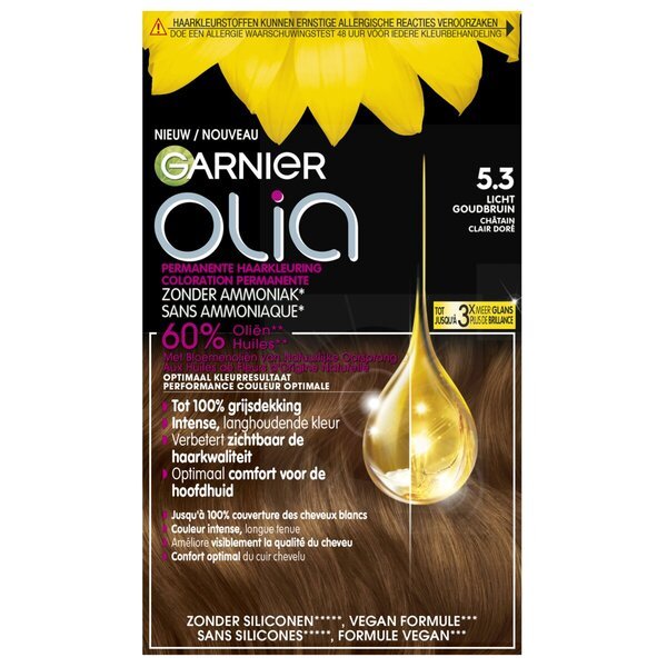 Garnier Olia 5.3 šviesiai auksinės rudos spalvos ilgalaikiai plaukų dažai