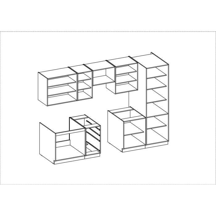 ATLAS Complete 8-Piece Kitchen Set - White Finish - W300 x H52 x H82 cm - Worktop not included