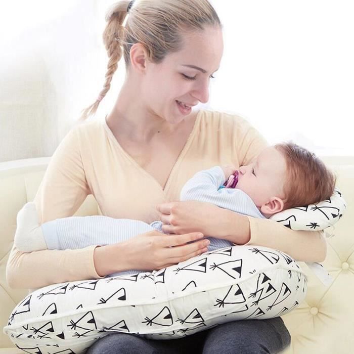 MOGOI Multifunctional Baby Nursing Pillow, Star on White, Cotton, 56 * 37cm
