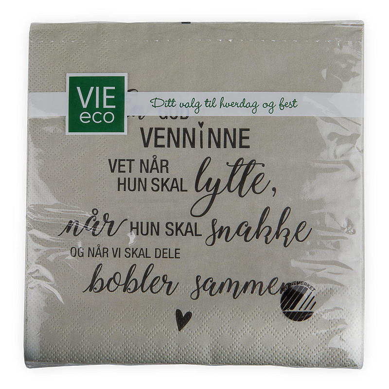 Vie Eco Servietter 20-pak 33x33 cm, En god ven
