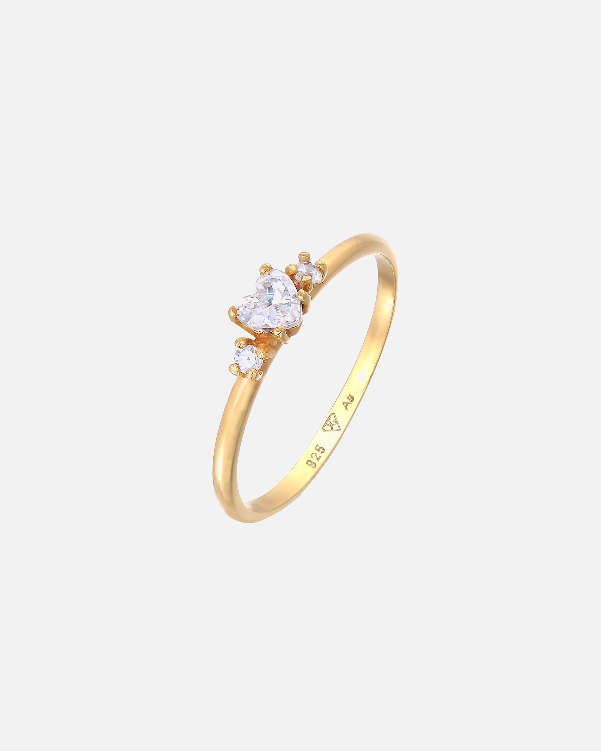 Elli Femmes Bague de fiançailles Cœur avec cristal de zirconium en argent sterling 925