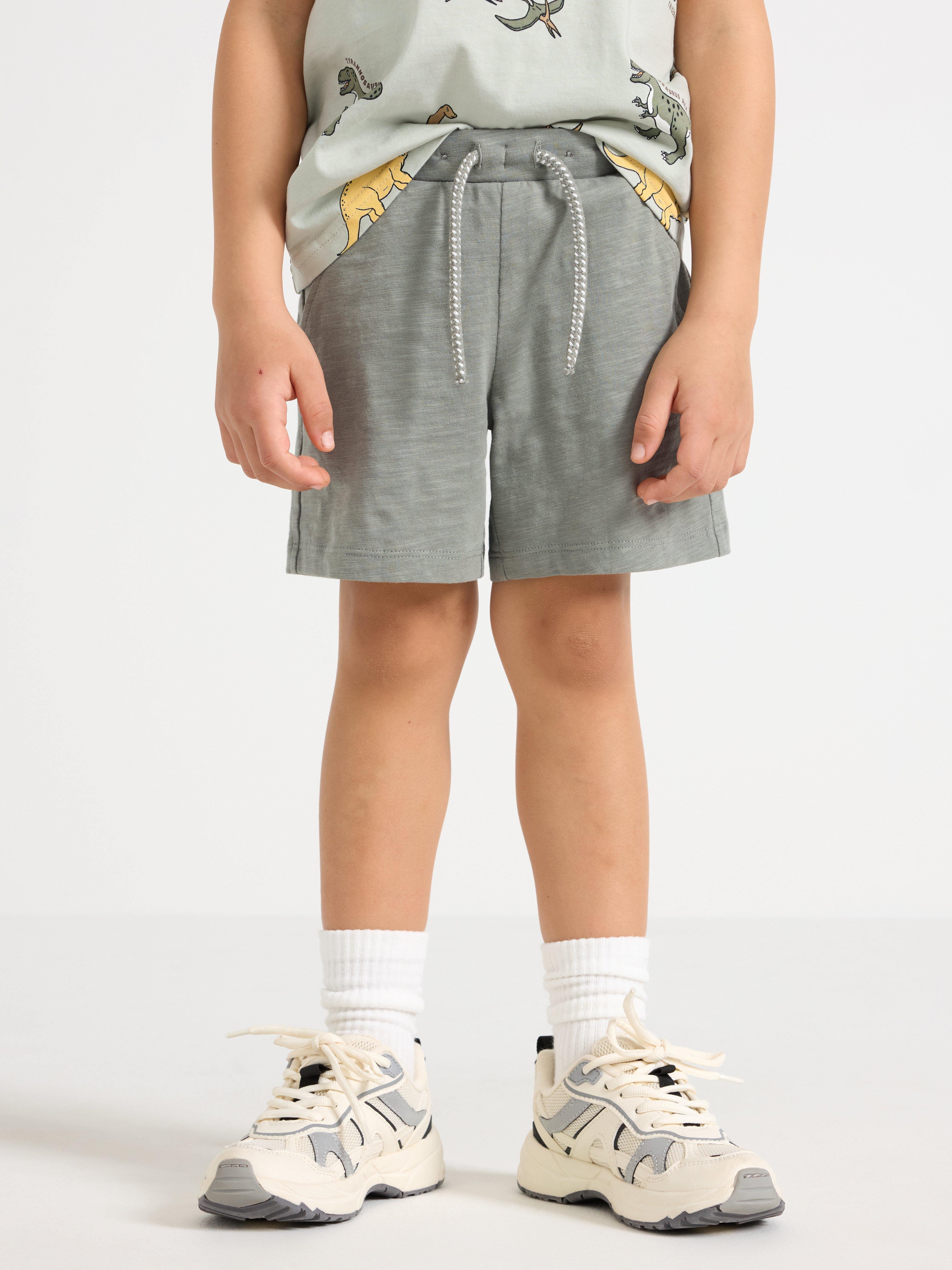 Short en maille flammée vert poussiéreux