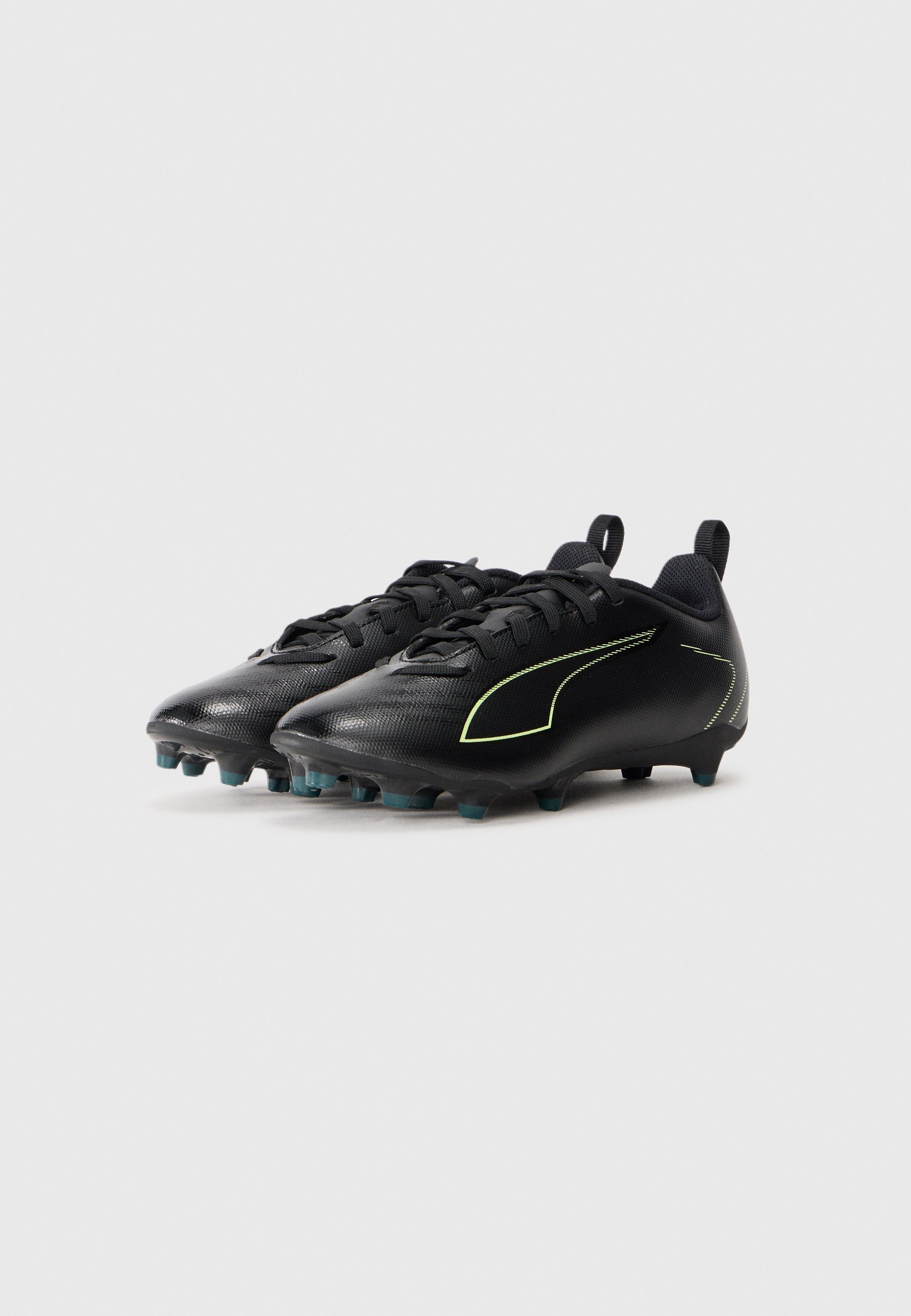 Chaussures de football Puma ULTRA 6 PLAY FG/AG JR UNISEX - Terrain synthétique noir/vert clair