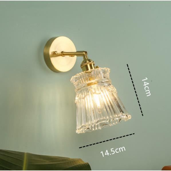 Applique d'intérieur, applique murale en verre laiton dans le vestiaire de la salle de bain, avec ampoule LED de 4 watts.