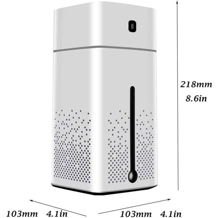 Umidificatore d'aria da 1000 ml con diffusore USB, silenzioso, colore bianco, marca YYV.