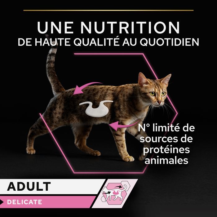 PRO PLAN Adult Delicate Digestion Poisson Océan Sauce 10x85g Pochons pour chat adulte