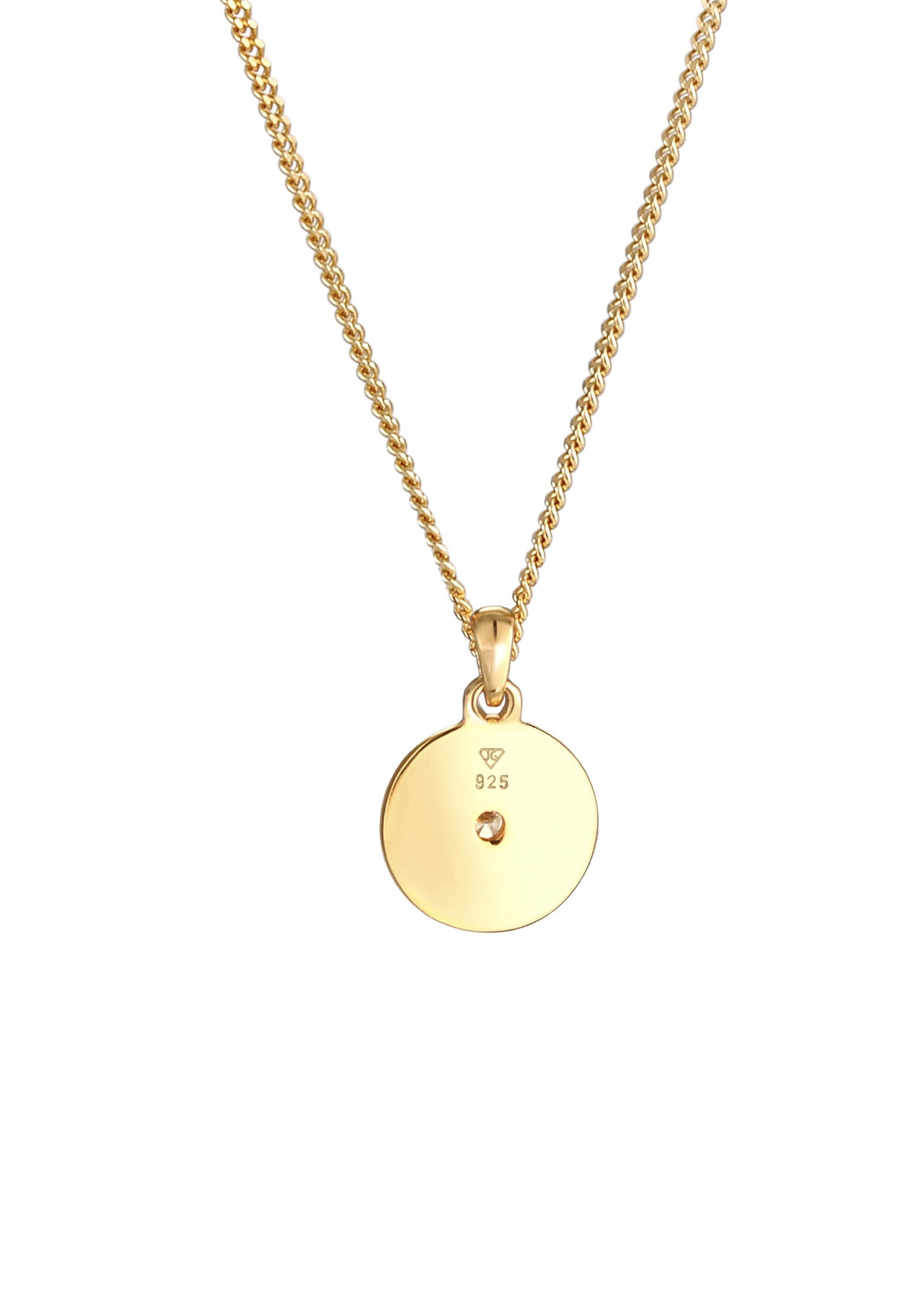 Elli Pendentif plaque de dame étoile avec cristaux de zirconium en argent sterling 925