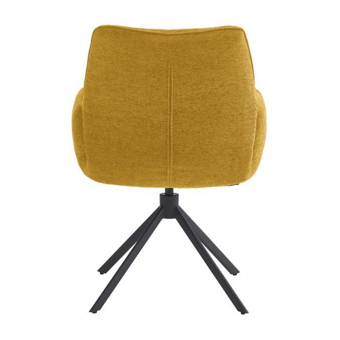 CARLOTTA - Set of 4 Swivel Dining Chairs, Yellow Fabric